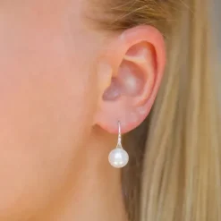 8 - 9 mm perle øreringe i sølv