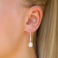 7 - 8 mm perle øreringe i sølv
