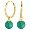 18 mm aqua krystal creoler i forgyldt sølv