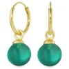 12 mm aqua krystal creoler i forgyldt sølv