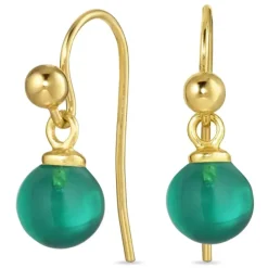 8 mm aqua krystal ørekroge i forgyldt sølv