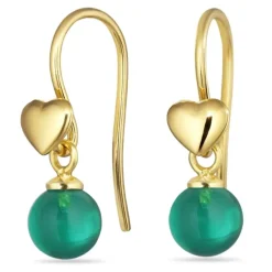 8 mm aqua krystal ørekroge i forgyldt sølv