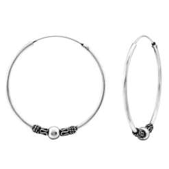 30 mm Bali creoler i oxideret sterlingsølv