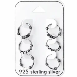 12 mm Bali creoler i sølv
