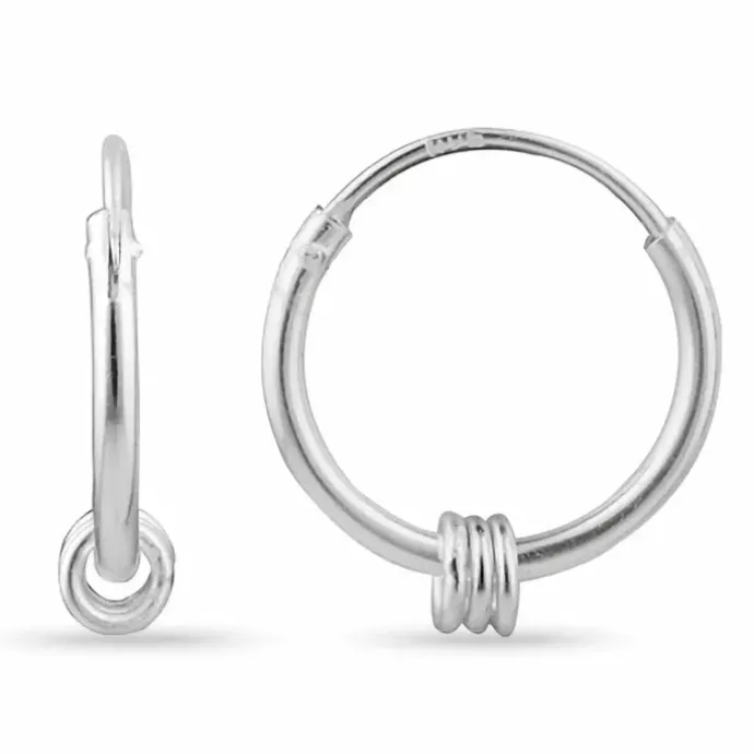 12 mm Bali Creoler øreringe i sølv