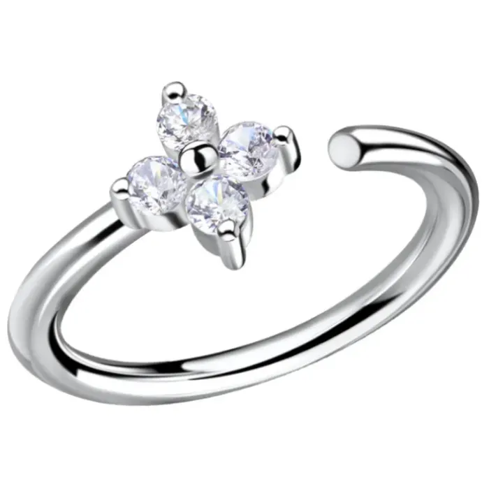 11 mm blomster zirkon helix piercing i sølv