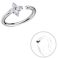 11 mm blomster zirkon helix piercing i sølv