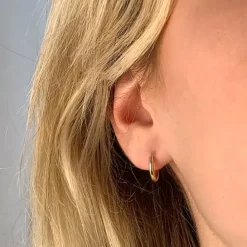 13 mm BNH creoler i 14 karat guld