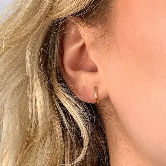 11 mm BNH creoler i 14 karat guld