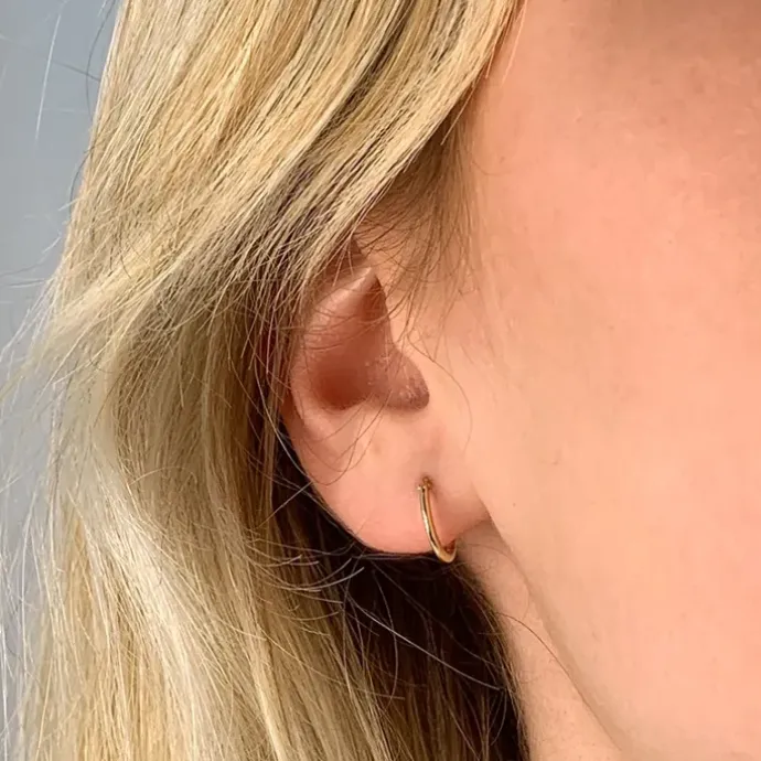 13 mm BNH creoler i 14 karat guld