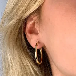 30 mm BNH creoler i 14 karat guld