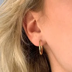 30 mm BNH creoler i forgyldt sølv