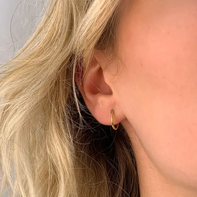 13 mm BNH creoler i forgyldt sølv