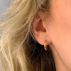 20 mm BNH creoler i forgyldt sølv