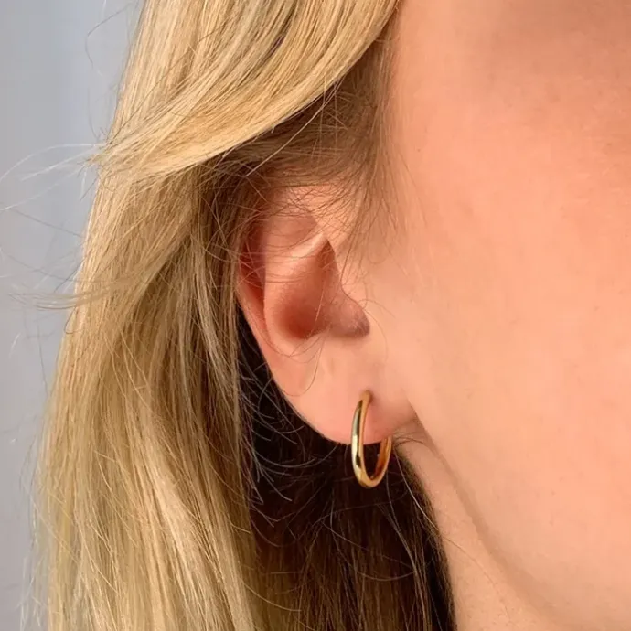 15 mm BNH Creoler øreringe i 14 karat guld