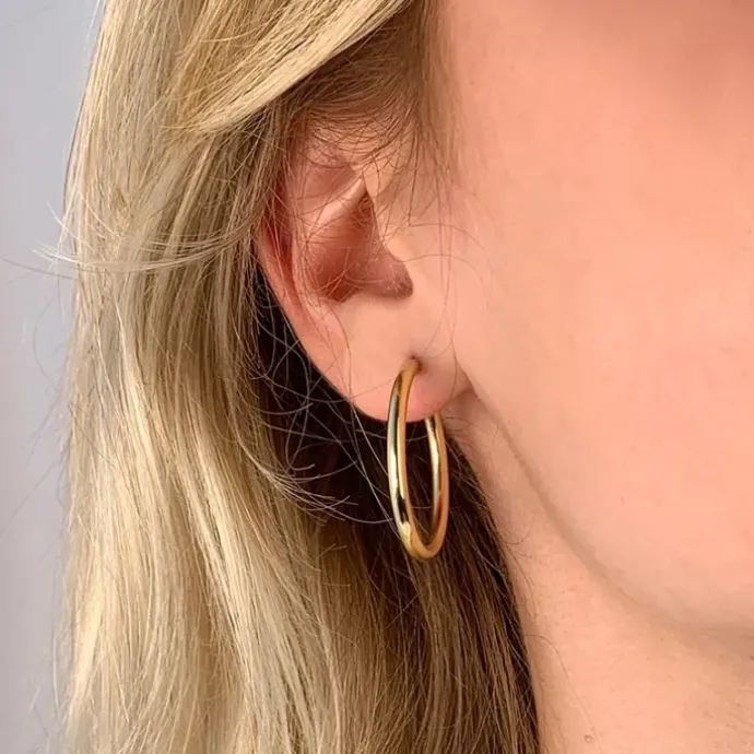 30 mm BNH Creoler øreringe i 8 karat guld