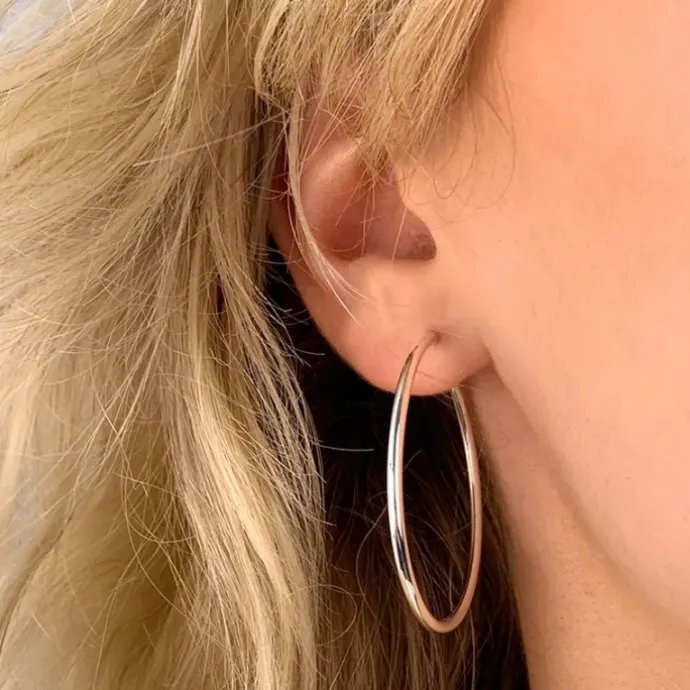 40 mm BNH sølv creoler i sølv