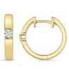 17 mm brillant creoler i 14 karat guld med diamant