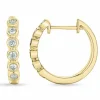 16 mm brillant creoler i 14 karat guld med diamant