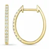 14 mm creoler i 14 karat guld med diamant