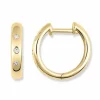 14 mm creoler i 9 karat guld med zirkoner