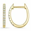 10 mm creoler i 14 karat guld med diamant
