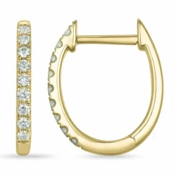 10 mm creoler i 14 karat guld med diamant