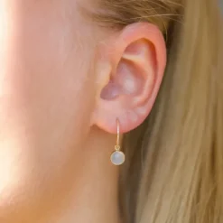 13 mm creoler i 9 karat guld med syntetisk kvarts