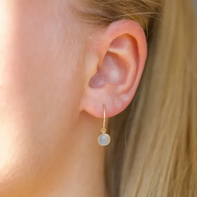 13 mm creoler i 9 karat guld med syntetisk kvarts