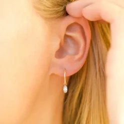 12 mm creoler i 9 karat guld med zirkon