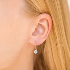 12 mm creoler i 9 karat guld med zirkon
