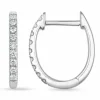 10 mm creoler i 14 karat hvidguld med diamant