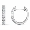 14 mm creoler i 14 karat hvidguld med diamant