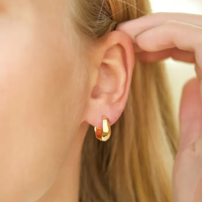 13 mm creoler i forgyldt sølv