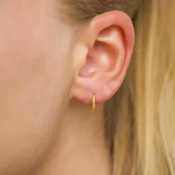 11,5 mm creoler i forgyldt sølv