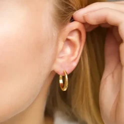 20 mm creoler i forgyldt sølv