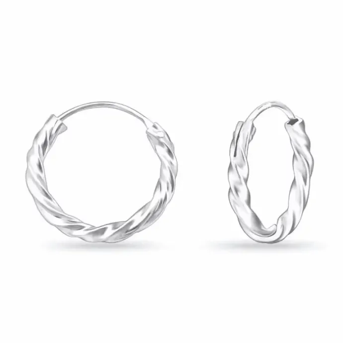 14 mm creoler i sølv