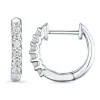 13 mm diamant creoler i 14 karat hvidguld med diamant