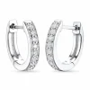 12 mm diamant creoler i 14 karat hvidguld med diamant