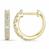 13,5 mm diamant creoler i 14 karat guld med diamant