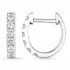 11 mm diamant creoler i 14 karat hvidguld med diamant