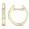 15 mm diamant creoler i 9 karat guld med diamant