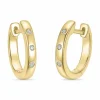 13 mm diamant creoler i 14 karat guld med diamant