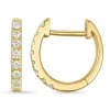 12,5 mm diamant creoler i 14 karat guld med diamant