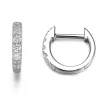 12 mm diamant creoler i 14 karat hvidguld med diamant