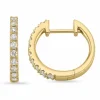 15 mm diamant creoler i 14 karat guld med diamant