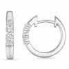 15 mm diamant creoler i 14 karat hvidguld med diamant