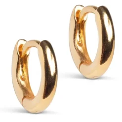 6 mm Enamel Chunky Classic creoler i forgyldt sølv