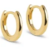 8 mm Enamel Chunky classic creoler i forgyldt sølv