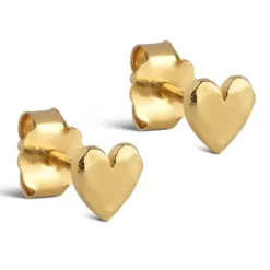 5 mm Enamel Heart ørestikker i forgyldt sølv
